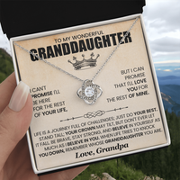 Load image into Gallery viewer, To My Granddaughter Necklace from Grandpa, Life Is a Journey Full of Challenges Just Do Your Best

