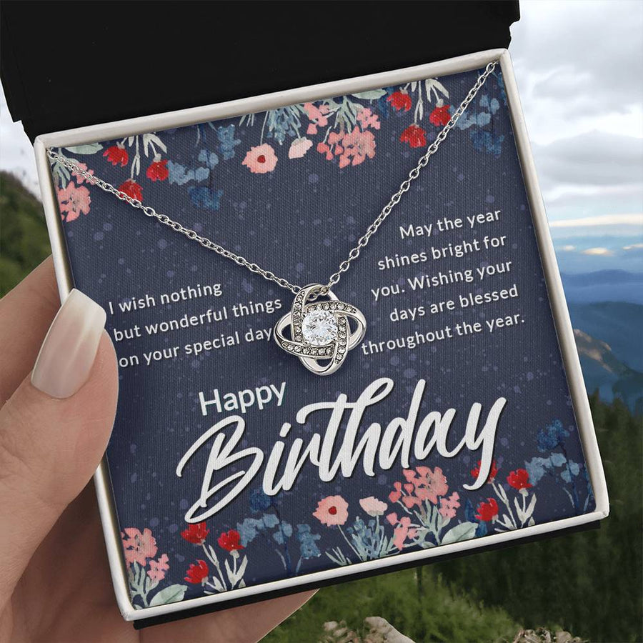 Birthday Gifts for Her, Birthday Love Knot Necklace for Women