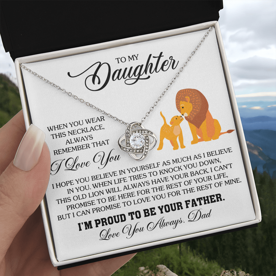 To My Daughter Necklace from Dad, Birthday Gifts for Daughter, I'm Proud to Be Your Father