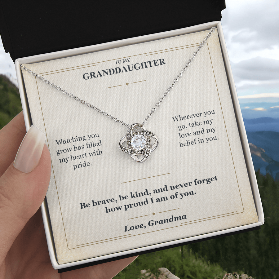 To My Granddaughter Love Knot Necklace from Grandma | Believe in You Gift