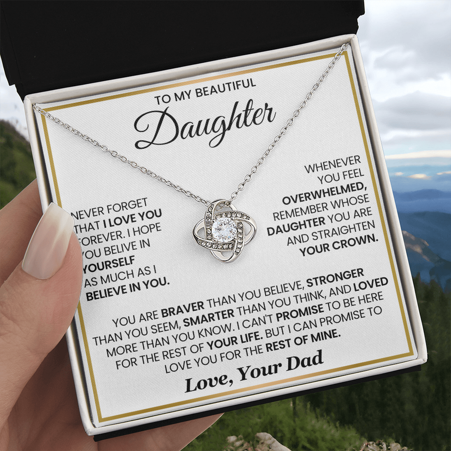To My Daughter Necklace Birthday Gifts from Mother, You Are Braver Than You Believe
