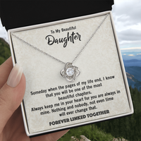 Load image into Gallery viewer, Love Knot Necklace for Daughter from Dad – Beautiful Gift for Birthday, Graduation, or Wedding Day
