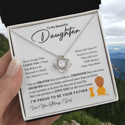 Load image into Gallery viewer, To My Daughter Necklace from Dad with Heartfelt Message, Daughter Birthday Present from Dad
