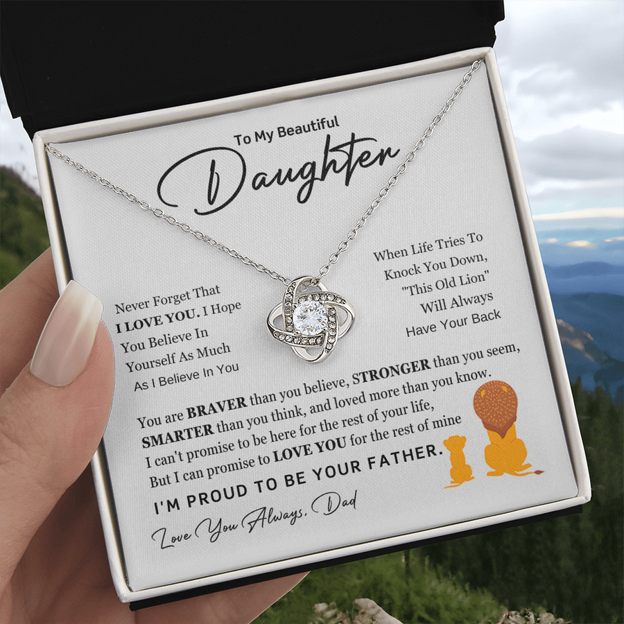 To My Daughter Necklace from Dad with Heartfelt Message, Daughter Birthday Present from Dad