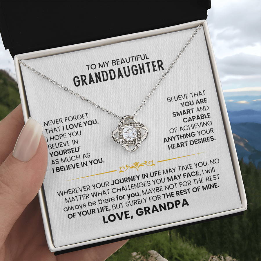 To My Beautiful Granddaughter Necklace, Believe in Yourself as Much as I Believe in You