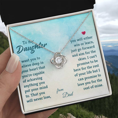 Load image into Gallery viewer, To My Daughter Necklace from Dad, I Promise to Love You for the Rest of Mine
