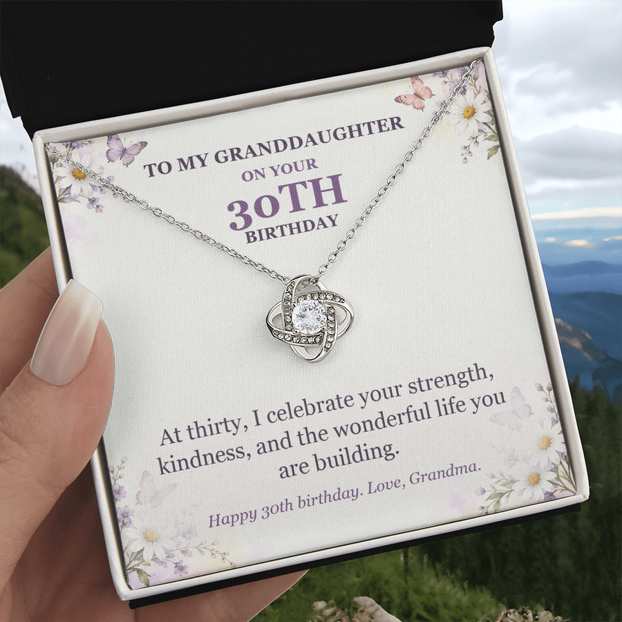 To My Granddaughter 30th Birthday Love Knot Necklace from Grandma