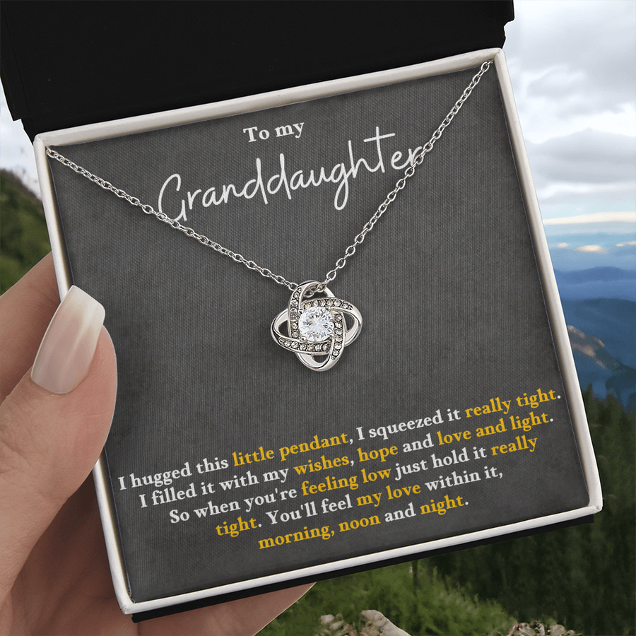 To My Granddaughter Love Knot Necklace Perfect Birthday Christmas Gifts from Grandma Grandpa