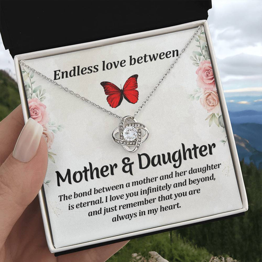 Matching Mother Daughter Gifts, Love Knot Necklace Endless Love Between Mother and Daughter