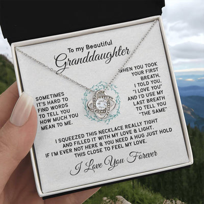 Load image into Gallery viewer, To My Granddaughter Necklace, Sometimes It&amp;#39;s Hard to Find Words to Tell You How Much You Mean to Me
