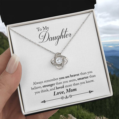 Load image into Gallery viewer, To My Daughter Necklace Gifts from Mom, Remember You Are Braver Than You Think
