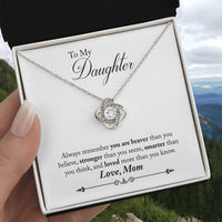 Load image into Gallery viewer, To My Daughter Necklace Gifts from Mom, Remember You Are Braver Than You Think
