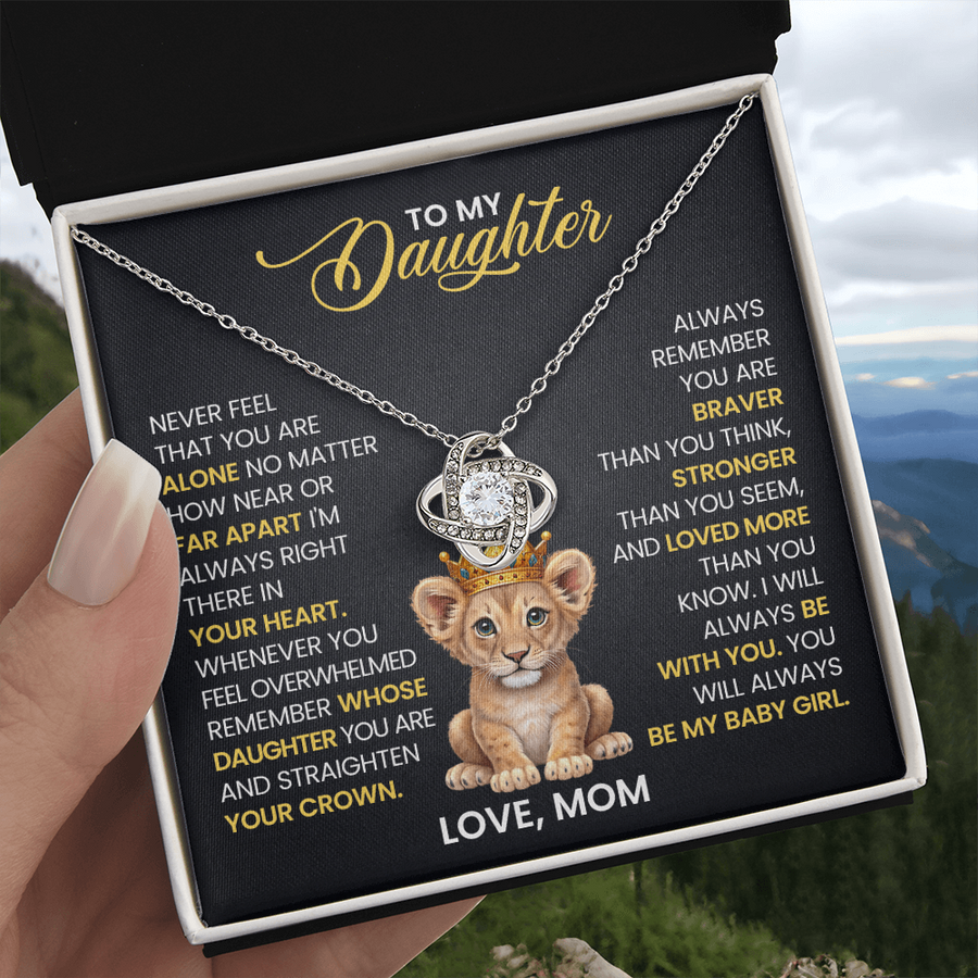 To My Daughter Necklace, Never Feel That You Are Alone, I'm Always Right There in Your Heart