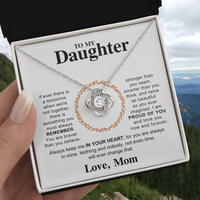 Load image into Gallery viewer, To My Daughter Necklace – Love Knot Pendant, Never Forget I Love You Gift from Dad
