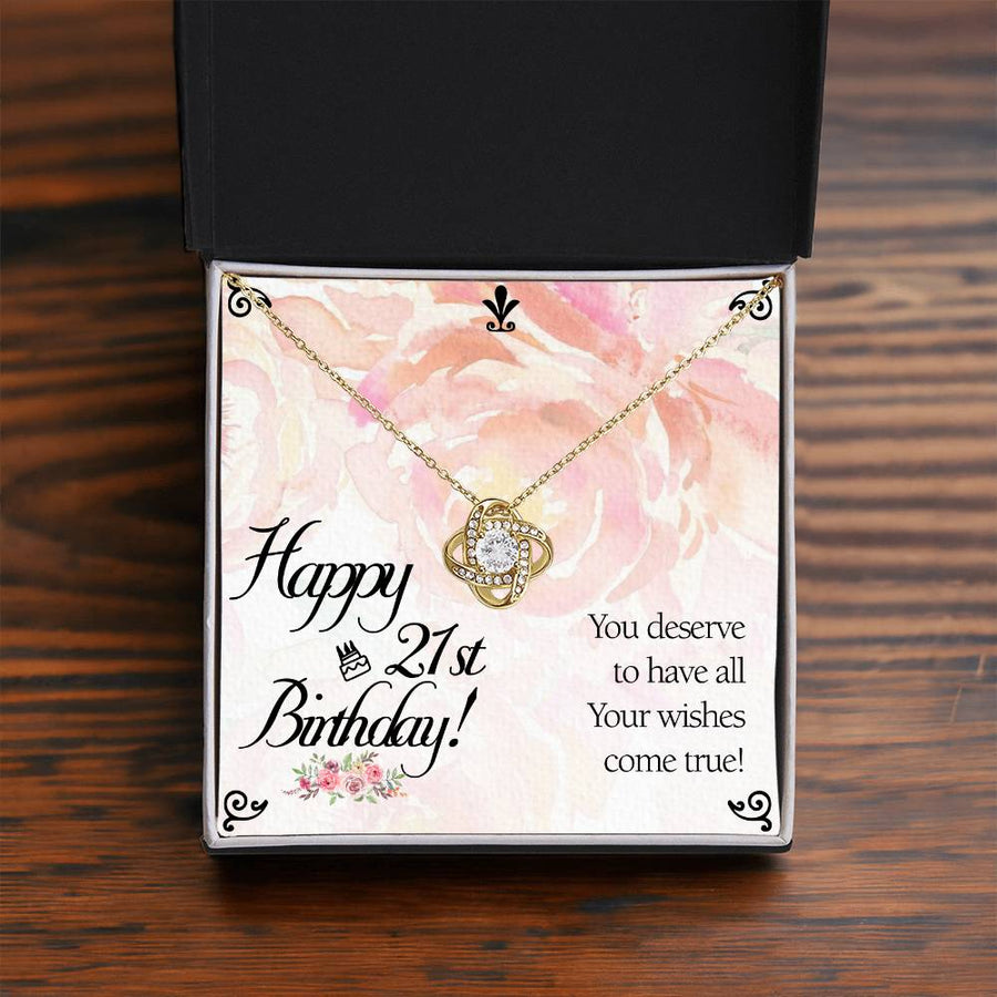 Unique 21st Birthday Gifts for Her, 21st Birthday Gifts for Her, Love Knot Necklace Gifts