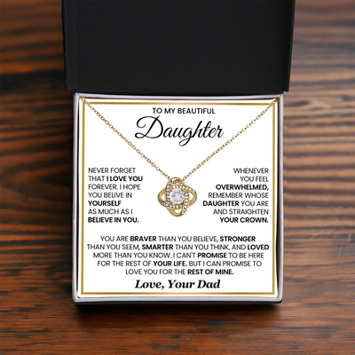 Load image into Gallery viewer, To My Daughter Necklace Birthday Gifts from Mother, You Are Braver Than You Believe
