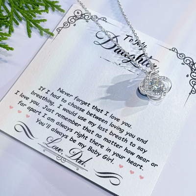 Load image into Gallery viewer, To My Daughter Necklace from Mom and Dad, Birthday, Graduation, Christmas Love Knot Necklace for Her
