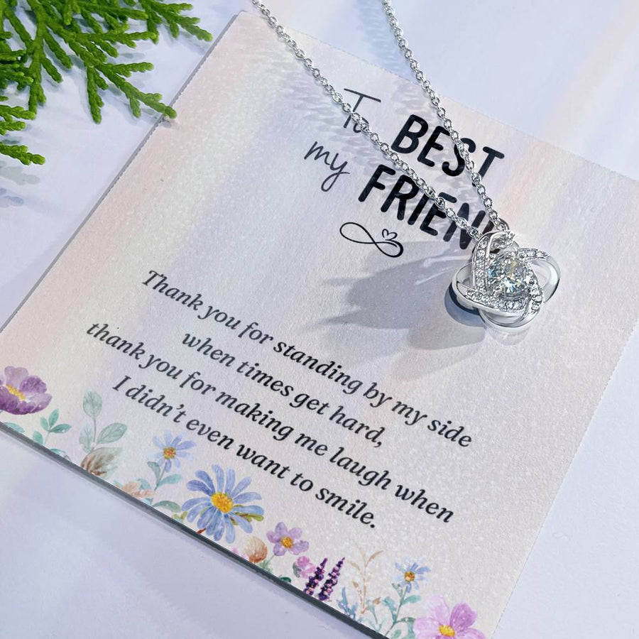 Best Friend Gifts for Birthday, Friendship Knot Necklace Silver, Meaningful Friendship Gifts