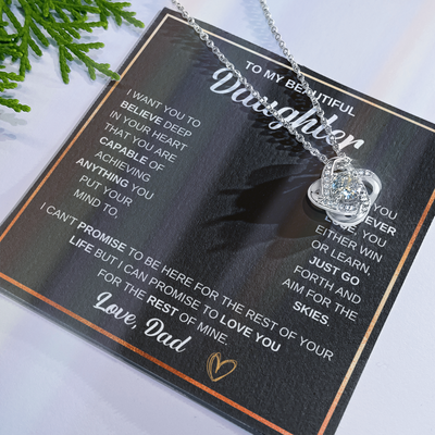 Load image into Gallery viewer, To My Daughter Love Knot Necklace Gift From Mom with Message Card &amp;amp; Gift Box
