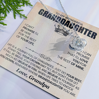 Load image into Gallery viewer, To My Granddaughter Necklace from Grandpa, Life Is a Journey Full of Challenges Just Do Your Best
