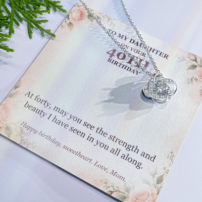 Load image into Gallery viewer, To My Daughter 40th Birthday Love Knot Necklace from Mom
