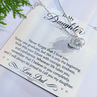 Load image into Gallery viewer, Daughter Graduation Love Knot Necklace from Dad - Walk Forward with Courage
