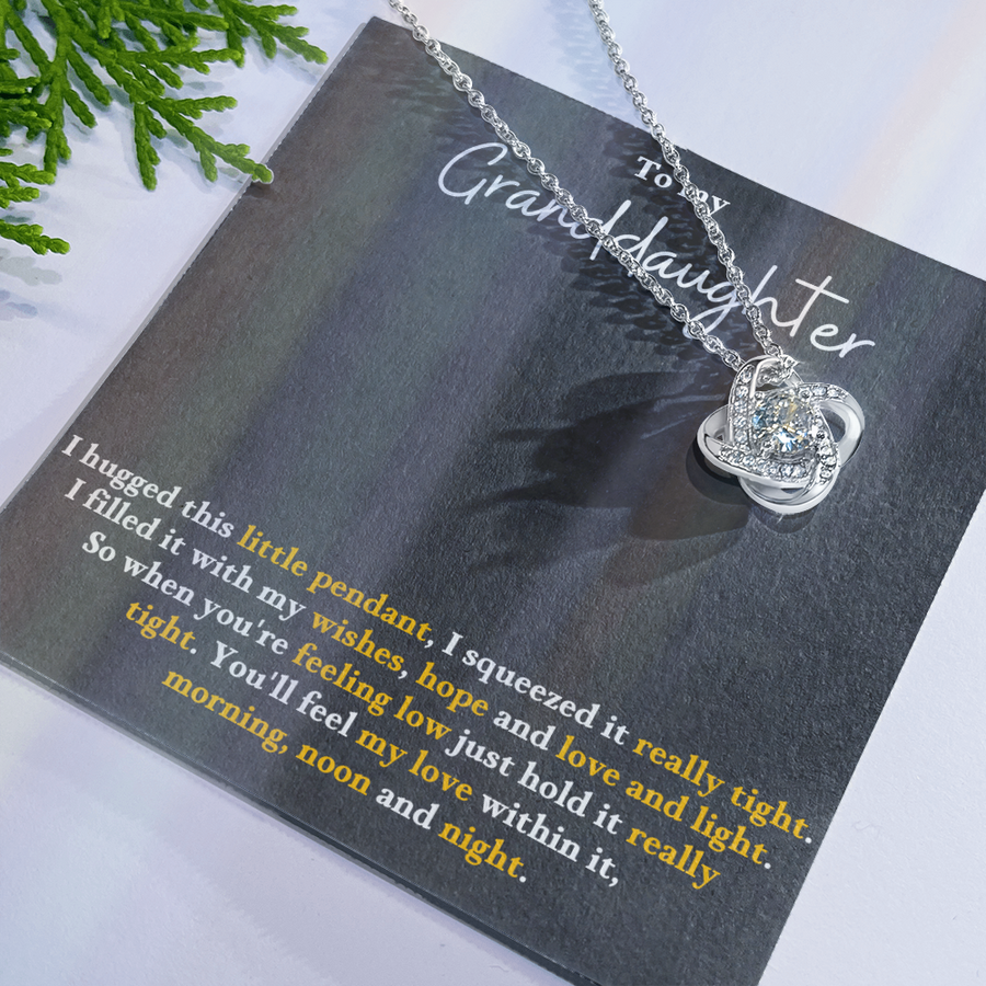 To My Granddaughter Love Knot Necklace Perfect Birthday Christmas Gifts from Grandma Grandpa