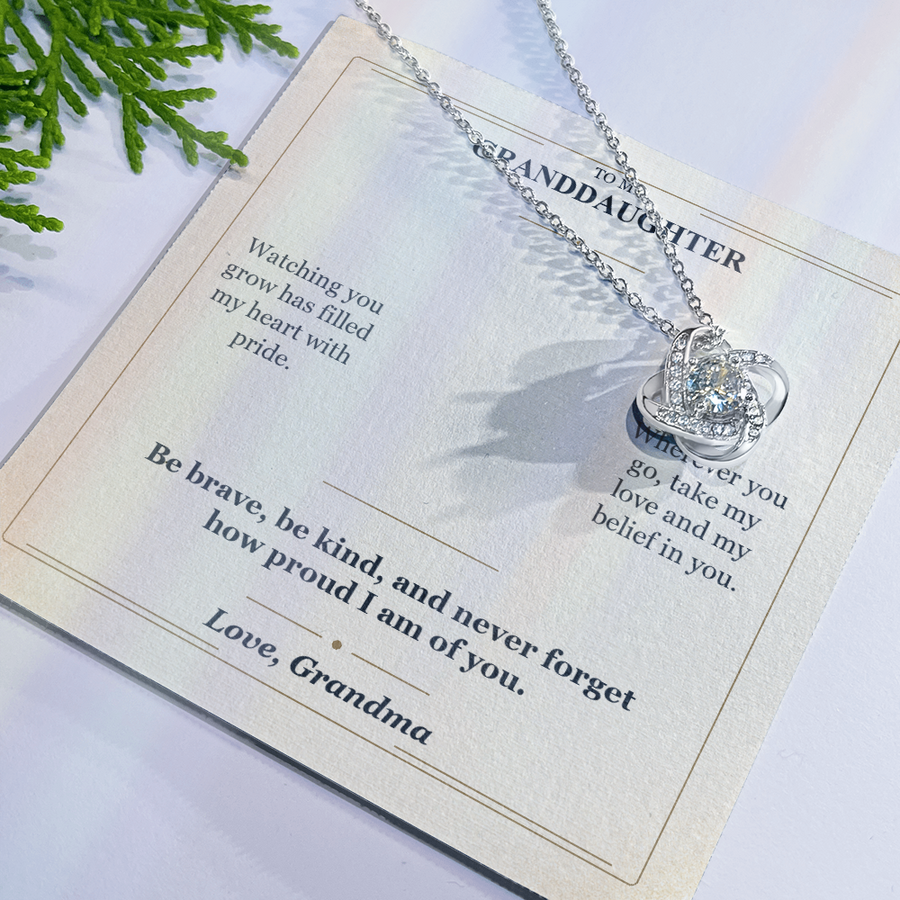 To My Granddaughter Love Knot Necklace from Grandma | Believe in You Gift