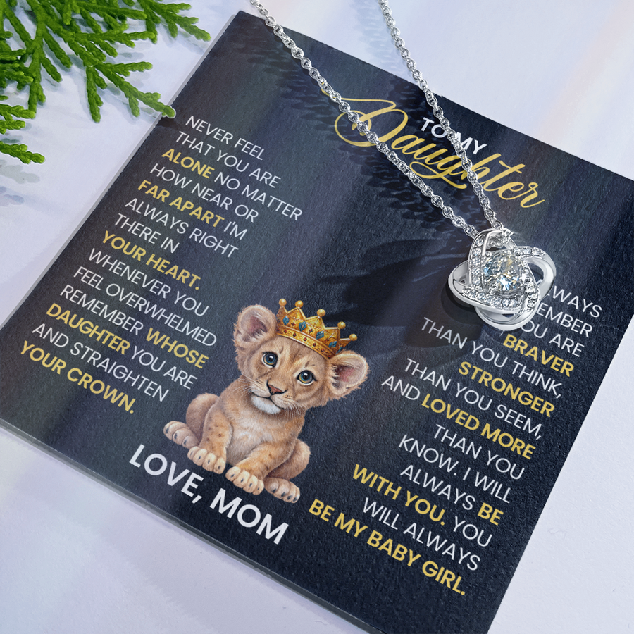 To My Daughter Necklace, Never Feel That You Are Alone, I'm Always Right There in Your Heart