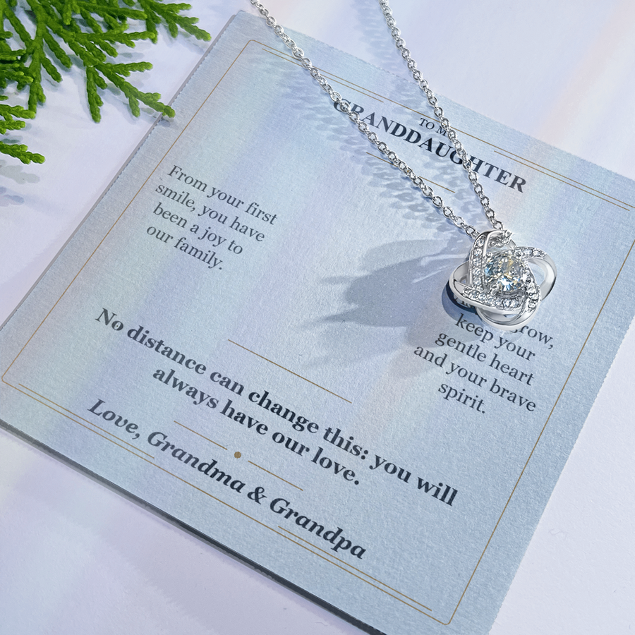 To My Granddaughter Love Knot Necklace from Grandparents | Forever Loved