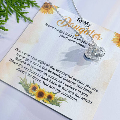 Load image into Gallery viewer, To My Daughter Necklace Gift from Mom, Never Forget That You Are My Sunshine
