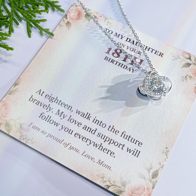 Load image into Gallery viewer, To My Daughter 18th Birthday Love Knot Necklace from Mom
