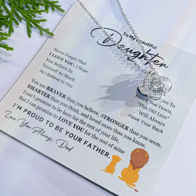 Load image into Gallery viewer, To My Daughter Necklace from Dad with Heartfelt Message, Daughter Birthday Present from Dad
