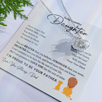 Load image into Gallery viewer, To My Daughter Necklace from Dad with Heartfelt Message, Daughter Birthday Present from Dad
