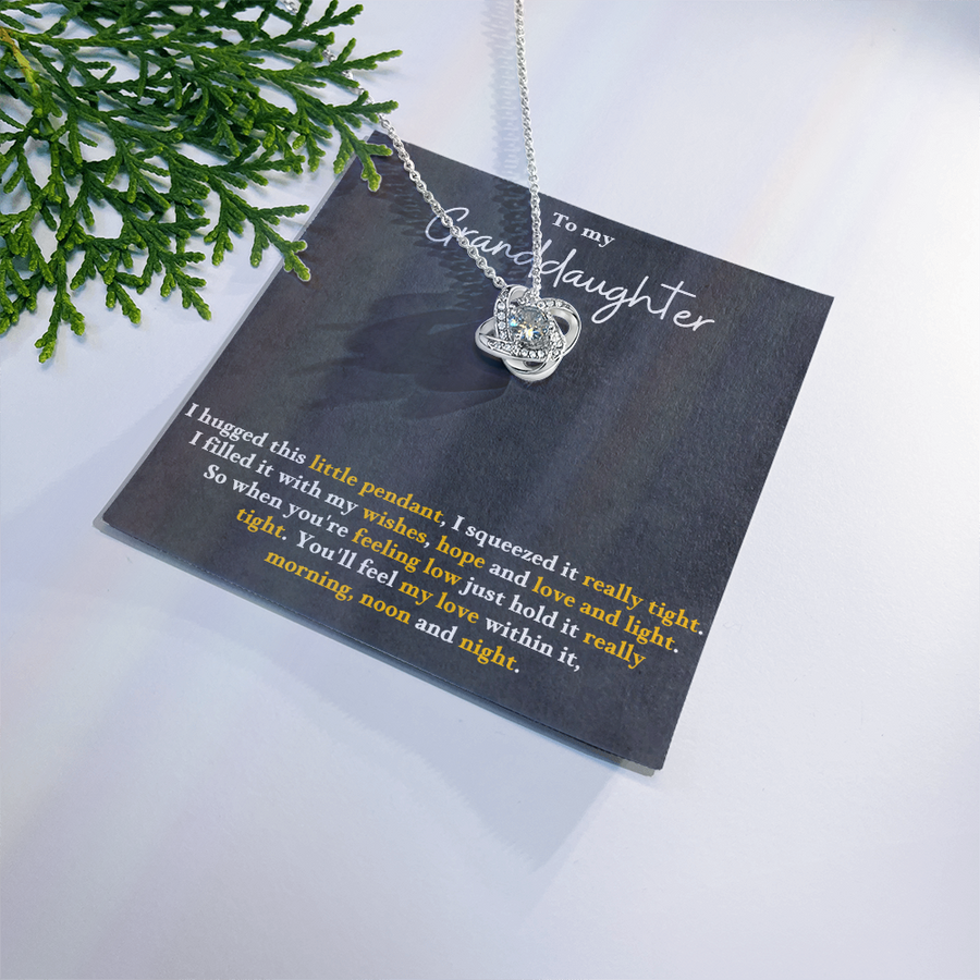 To My Granddaughter Love Knot Necklace Perfect Birthday Christmas Gifts from Grandma Grandpa