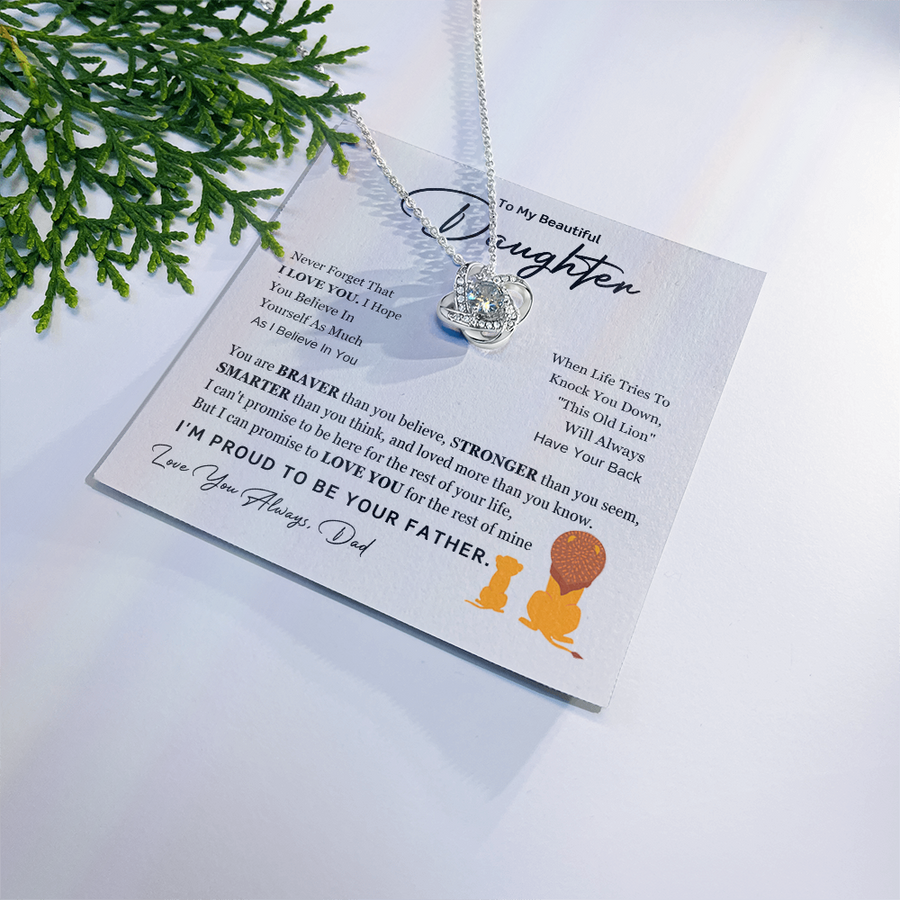 To My Daughter Necklace from Dad with Heartfelt Message, Daughter Birthday Present from Dad