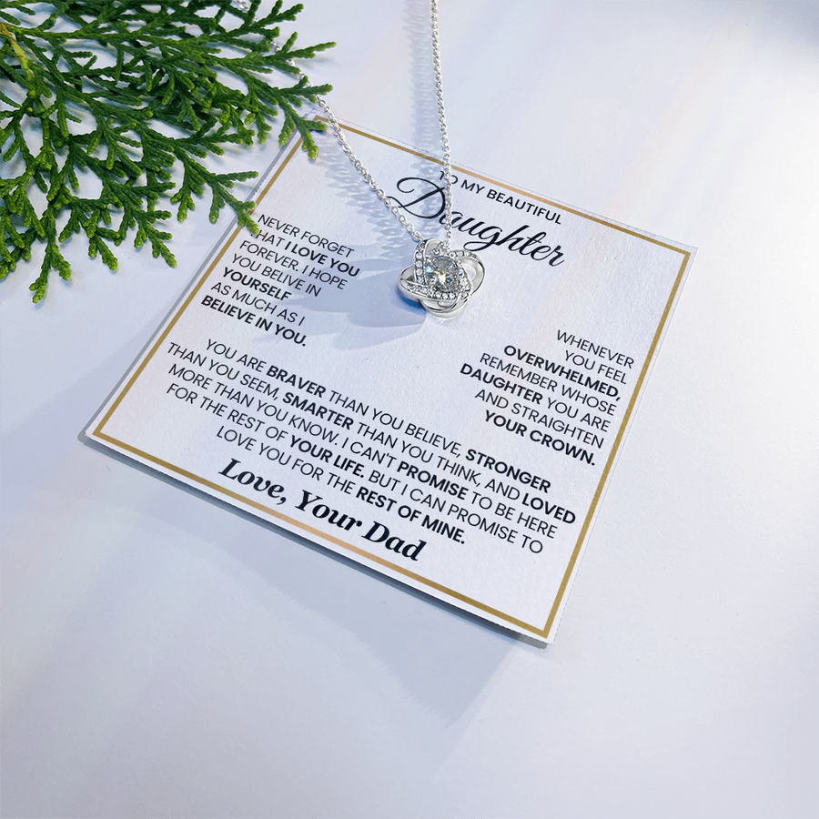 To My Daughter Necklace Birthday Gifts from Mother, You Are Braver Than You Believe