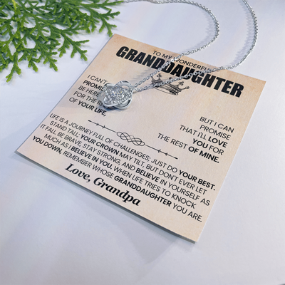 Load image into Gallery viewer, To My Granddaughter Necklace from Grandpa, Life Is a Journey Full of Challenges Just Do Your Best
