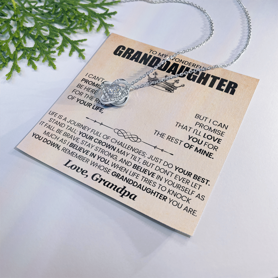 To My Granddaughter Necklace from Grandpa, Life Is a Journey Full of Challenges Just Do Your Best
