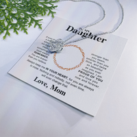 Load image into Gallery viewer, To My Daughter Necklace – Love Knot Pendant, Never Forget I Love You Gift from Dad
