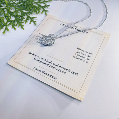 Load image into Gallery viewer, To My Granddaughter Love Knot Necklace from Grandma | Believe in You Gift

