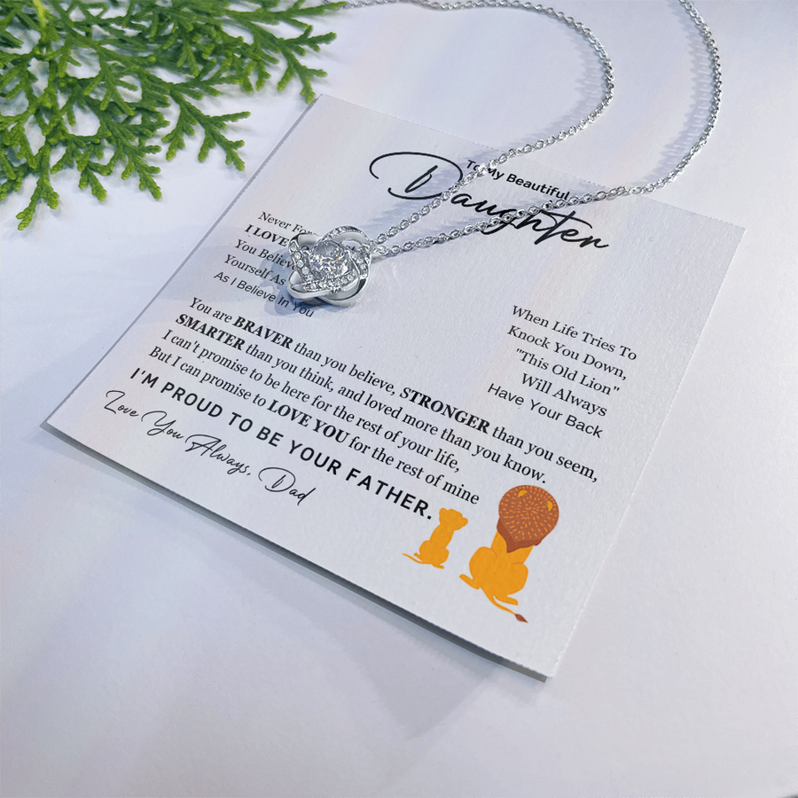 To My Daughter Necklace from Dad with Heartfelt Message, Daughter Birthday Present from Dad