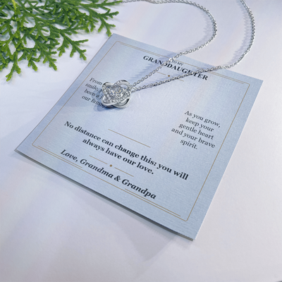 Load image into Gallery viewer, To My Granddaughter Love Knot Necklace from Grandparents | Forever Loved
