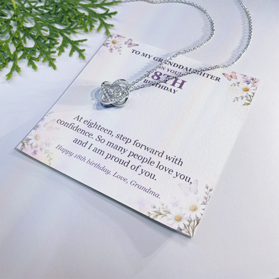 Load image into Gallery viewer, To My Granddaughter 18th Birthday Love Knot Necklace from Grandma
