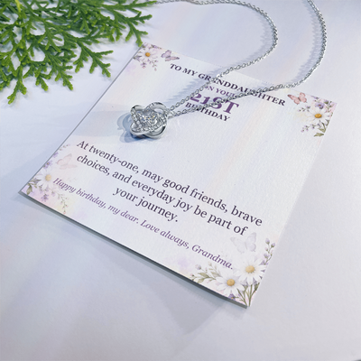Load image into Gallery viewer, To My Granddaughter 21st Birthday Love Knot Necklace from Grandma
