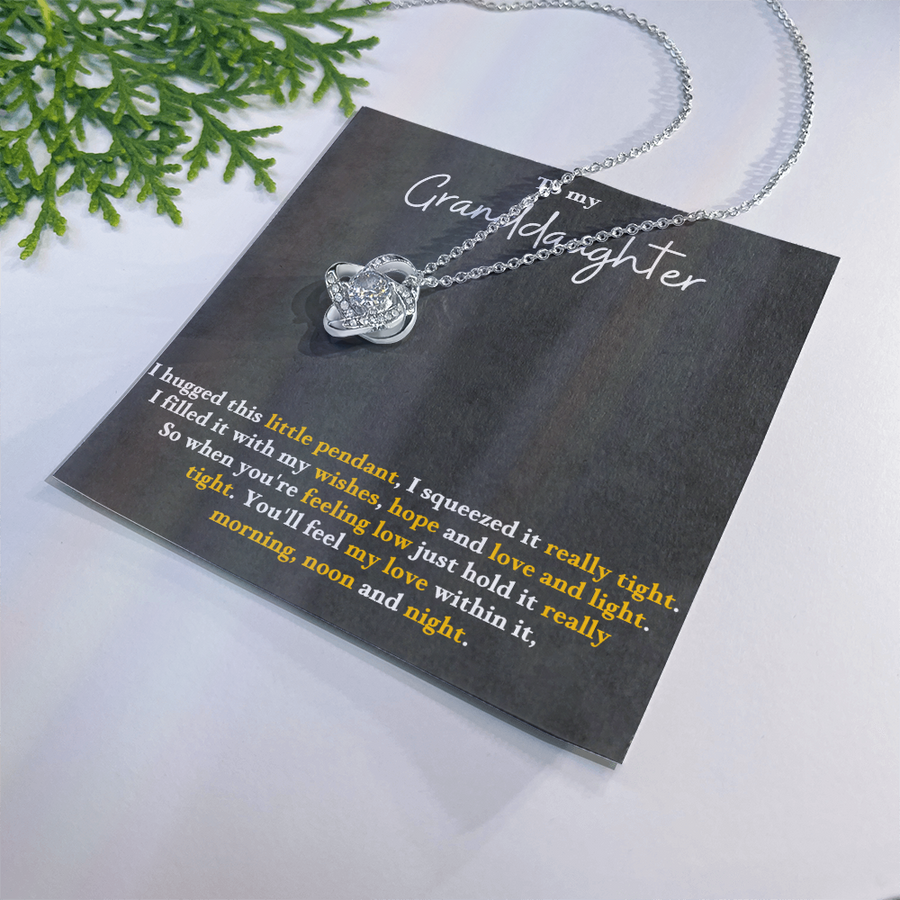 To My Granddaughter Love Knot Necklace Perfect Birthday Christmas Gifts from Grandma Grandpa