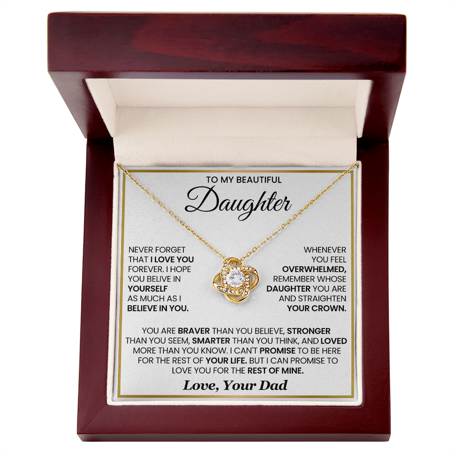 To My Daughter Necklace Birthday Gifts from Mother, You Are Braver Than You Believe