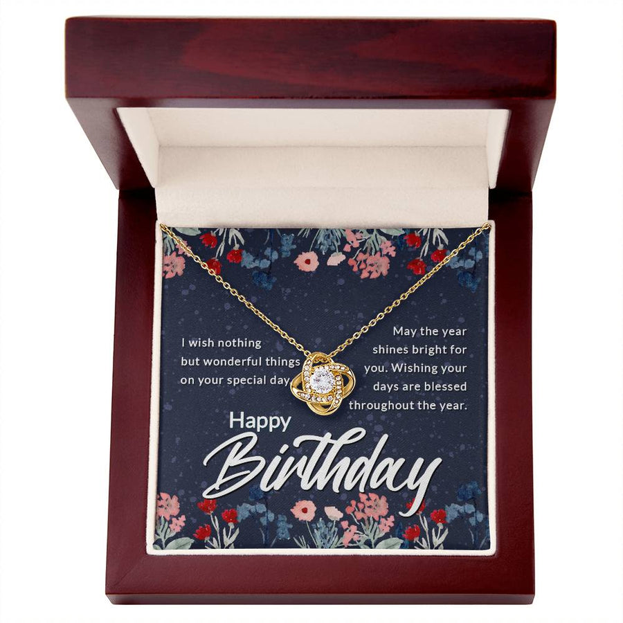 Birthday Gifts for Her, Birthday Love Knot Necklace for Women