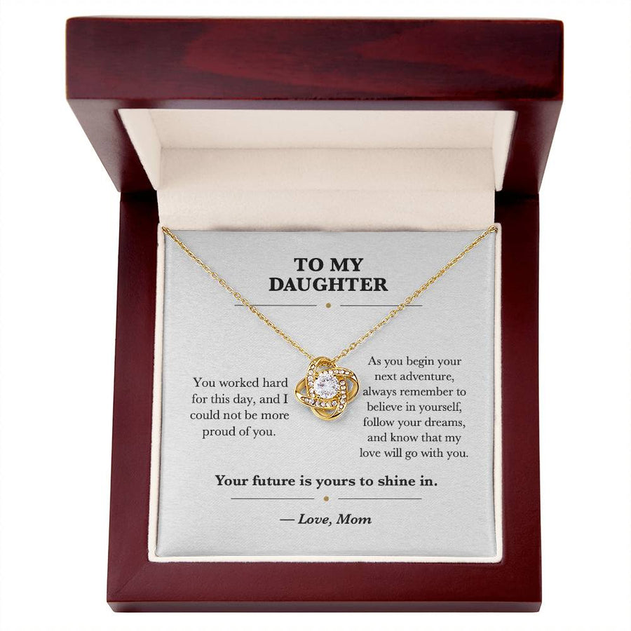 To My Daughter Graduation Love Knot Necklace Gift from Mom
