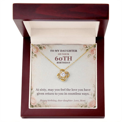 Load image into Gallery viewer, To My Daughter 60th Birthday Love Knot Necklace from Mom
